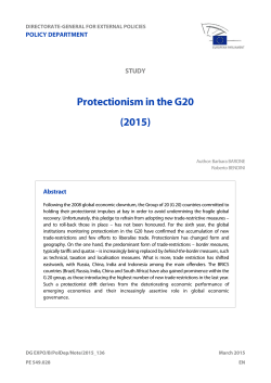 Protectionism in the G20 (2015) - European Parliament