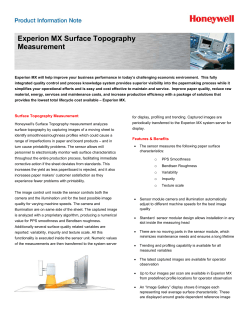Experion MX Surface Topography Measurement