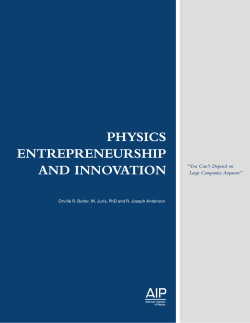 physics entrepreneurship and innovation