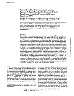 Intersection of the Complement and Immune Systems: A