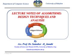 Ass. Prof. Dr. Samaher Al_Janabi Notes of Lecture #4