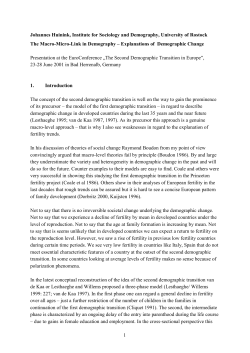 The Macro-Micro-Link in Demography &ndash; Explanations of