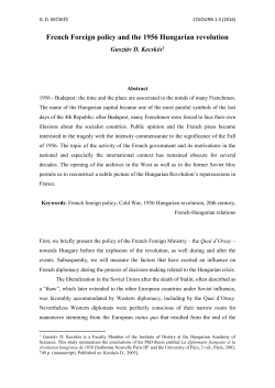 French Foreign policy and the 1956 Hungarian revolution
