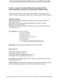 Genetic screening for synthetic lethal partners of