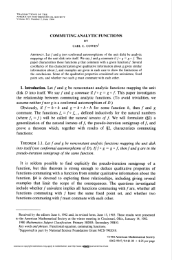 commuting analytic functions - American Mathematical Society