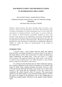 MACROINCLUSION AND MICROEXCLUSION IN MATHEMATICS