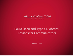 Paula Deen and Type 2 Diabetes