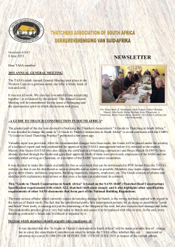 NEWSLETTER - Thatchers Association of South Africa