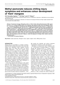 Methyl jasmonate reduces chilling injury symptoms and enhances