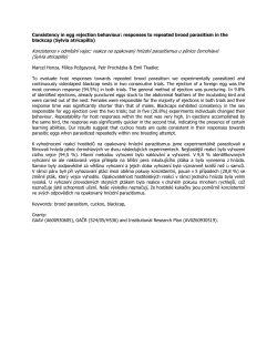 Consistency in Egg Rejection Behaviour: Responses to Repeated