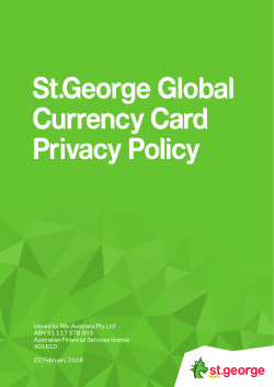 St.George Global Currency Card Privacy Policy