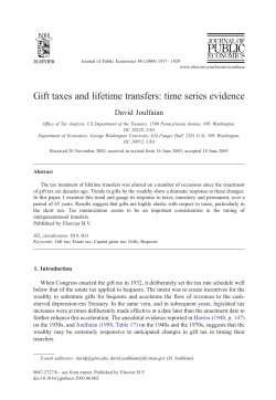 Gift taxes and lifetime transfers: time series evidence