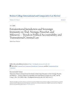 Extraterritorial Jurisdiction and Sovereign Immunity on Trial