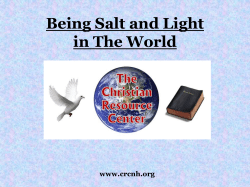 Being Salt and Light in The World