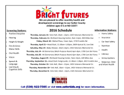 2016 Schedule - Sutter County