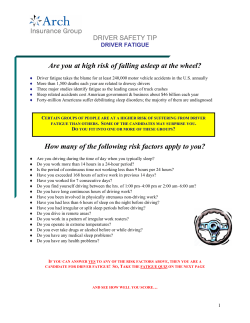 Driver Safety Tip - Fatigue