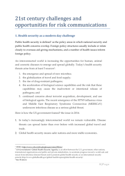 21st century challenges and opportunities for risk communications