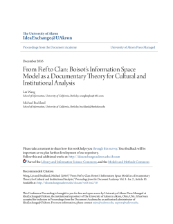 From Fief to Clan: Boisot`s Information Space Model as a