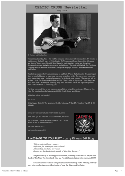 CELTIC CRUSH Newsletter