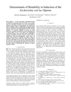Determinants of Bistability in Induction of the Escherichia coli - Q-bio