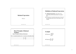 Rational Expressions Definition of Rational Expressions Basic