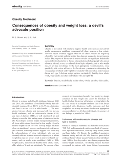 Consequences of obesity and weight loss: a devils advocate position