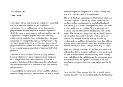 15th January 2017 Prayer 2