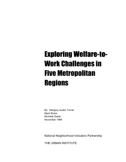 Exploring Welfare-to-Work Challenges in Five Metropolitan Regions