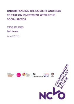 UNDERSTANDING THE CAPACITY AND NEED TO TAKE ON