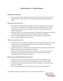 Calorie Dense vs. Nutrient Dense - Texas 4-H