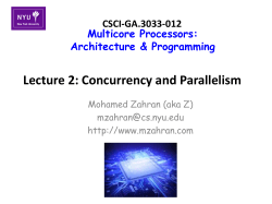 Lecture 2: Concurrency and Parallelism