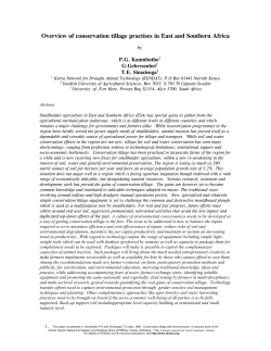 Overview of conservation tillage practices in East and