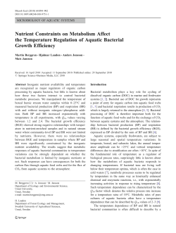 Nutrient Constraints on Metabolism Affect the Temperature