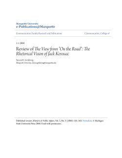 Review of The View from "On the Road": The Rhetorical Vision of