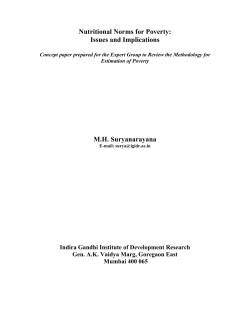 Nutritional Norms for Poverty