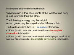 Economics of incomplete information