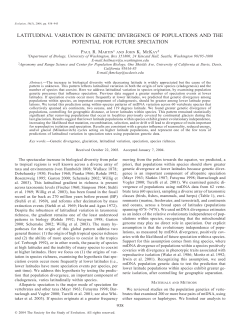 latitudinal variation in genetic divergence of populations and the