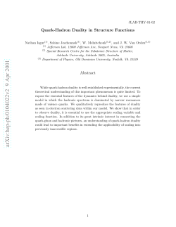 Quark-Hadron Duality in Structure Functions