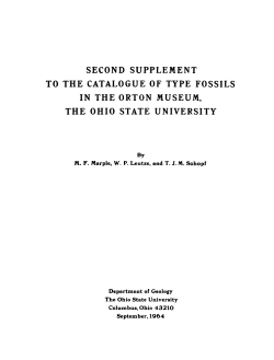 second supplement to the catalogue of type fossils in the orton