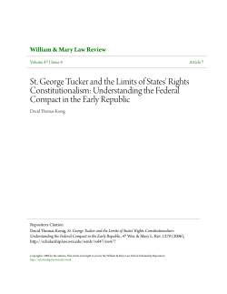 St. George Tucker and the Limits of States` Rights Constitutionalism