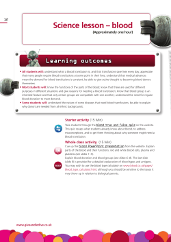 Science lesson &ndash; blood
