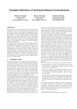 Scalable Detection of Sentiment-Based Contradictions