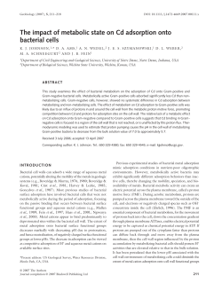 The impact of metabolic state on Cd adsorption onto bacterial cells