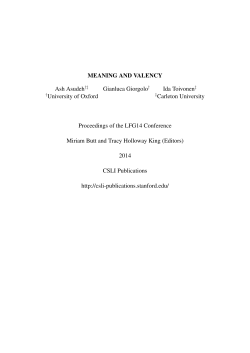 MEANING AND VALENCY - Stanford University