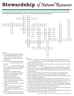 Stewardship of Natural Resources