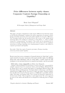 Price di erences between equity classes. Corporate