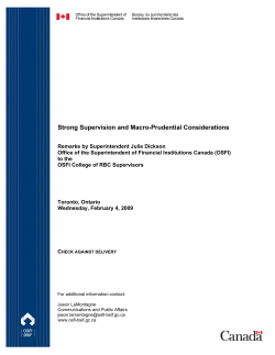 Remarks to the OSFI College of RBC Supervisors - Julie - OSFI-BSIF