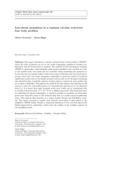 Low-thrust propulsion in a coplanar circular restricted four body