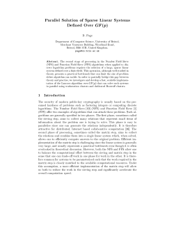 Parallel Solution of Sparse Linear Systems Defined Over