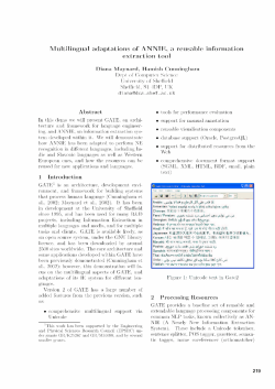 Multilingual adaptations of ANNIE, a reusable